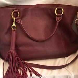 G.I.L.I. large plum purple leather bag purse
